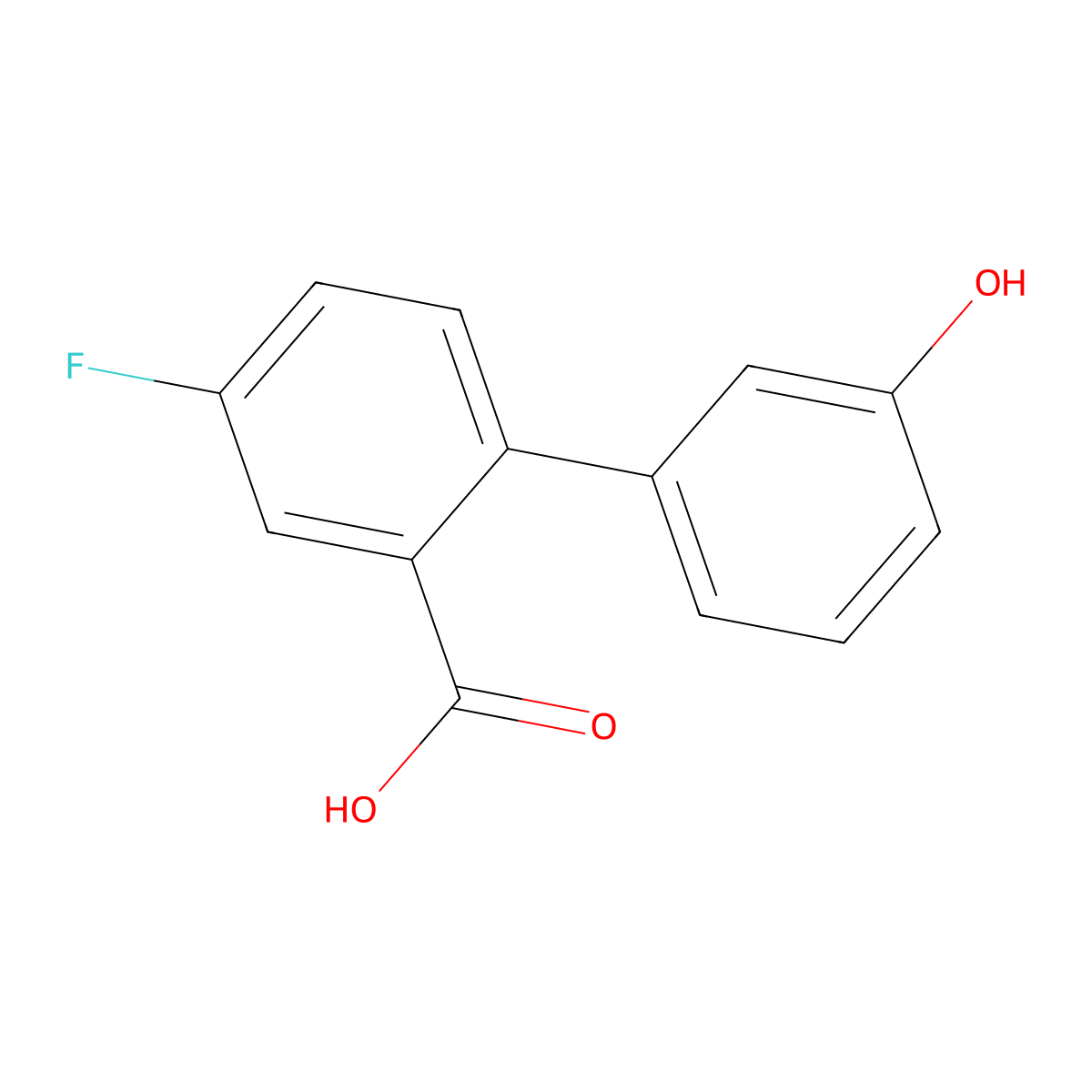 5-Fluoro-2-(3-hydroxyphenyl)benzoic acid molecular structure, CAS 1181452-09-4
