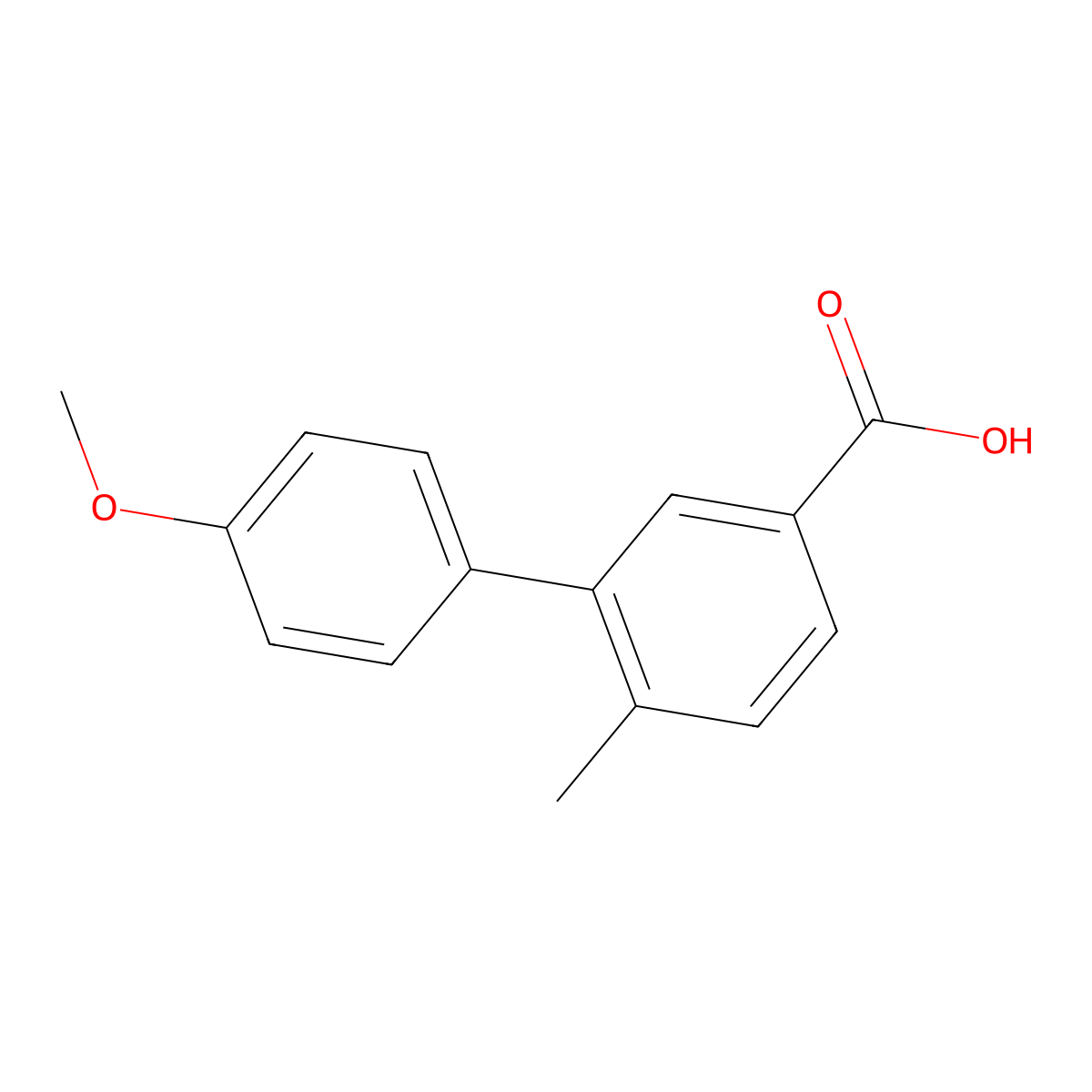 4'-Methoxy-6-methyl-(1,1'-biphenyl)-3-carboxylic acid molecular structure, CAS 1181452-14-1