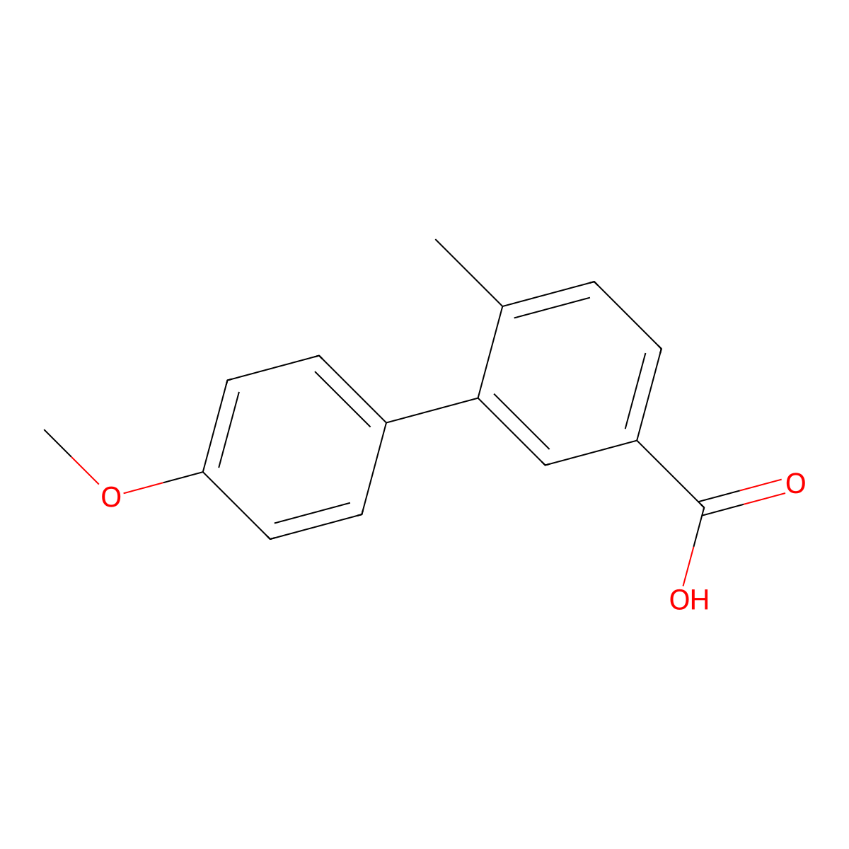 4'-Methoxy-6-methyl-(1,1'-biphenyl)-3-carboxylic acid molecular structure, CAS 1181452-14-1
