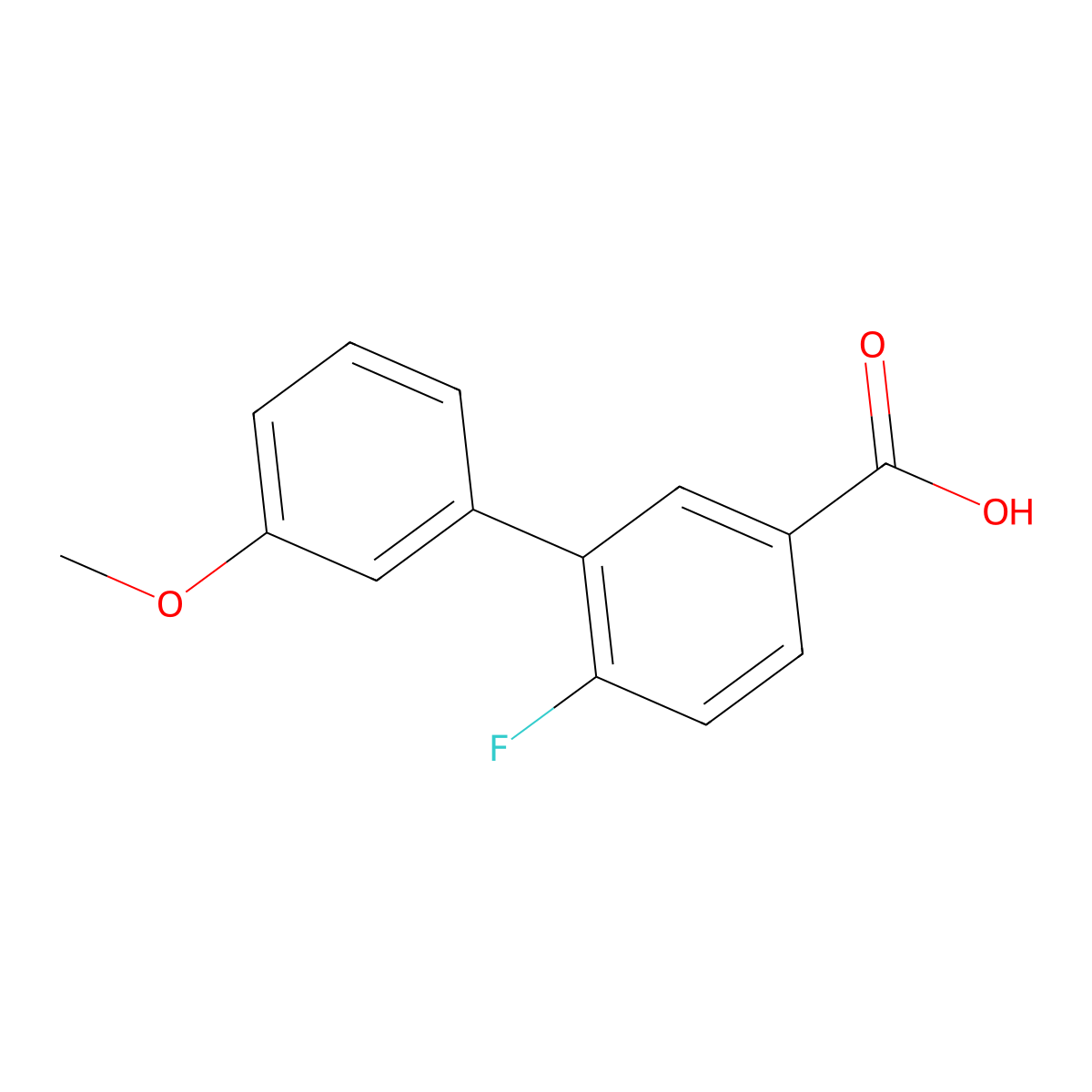 4-Fluoro-3-(3-methoxyphenyl)benzoic acid molecular structure, CAS 1181452-19-6
