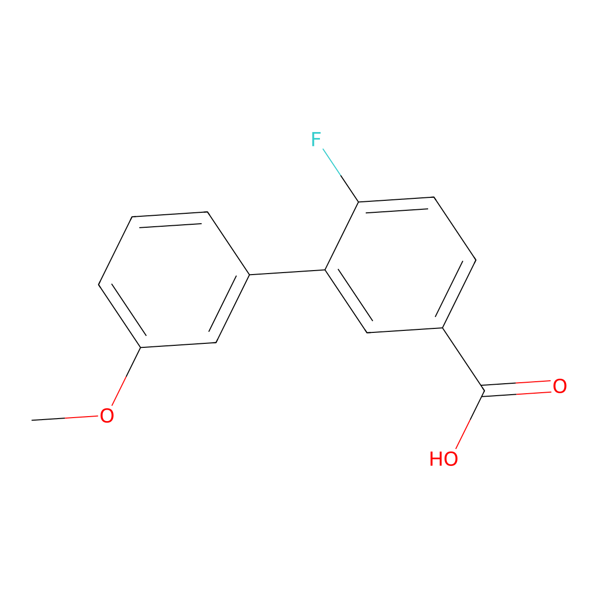 4-Fluoro-3-(3-methoxyphenyl)benzoic acid molecular structure, CAS 1181452-19-6