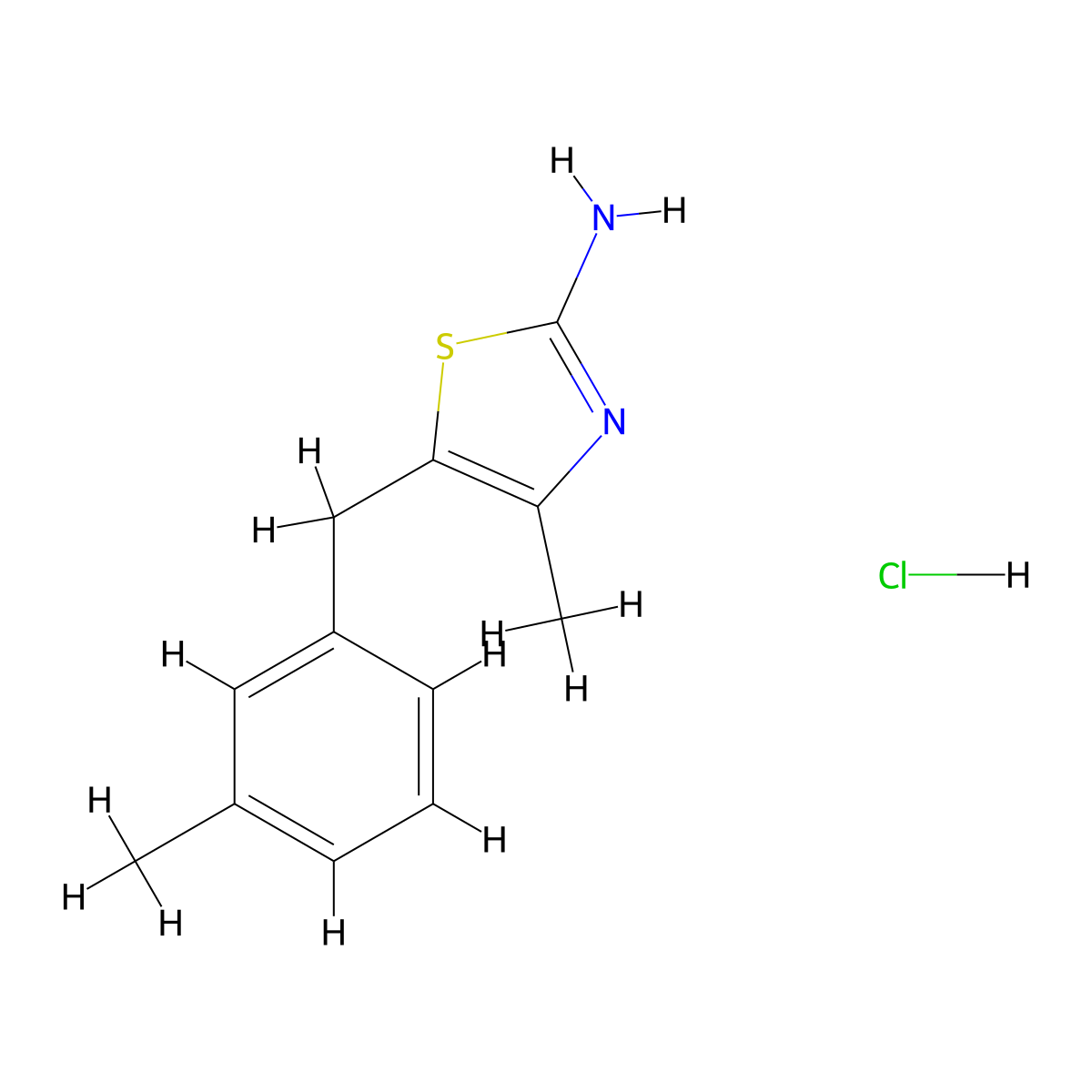4-Methyl-5-((3-methylphenyl)methyl)-1,3-thiazol-2-amine hydrochloride molecular structure, CAS 1181457-72-6