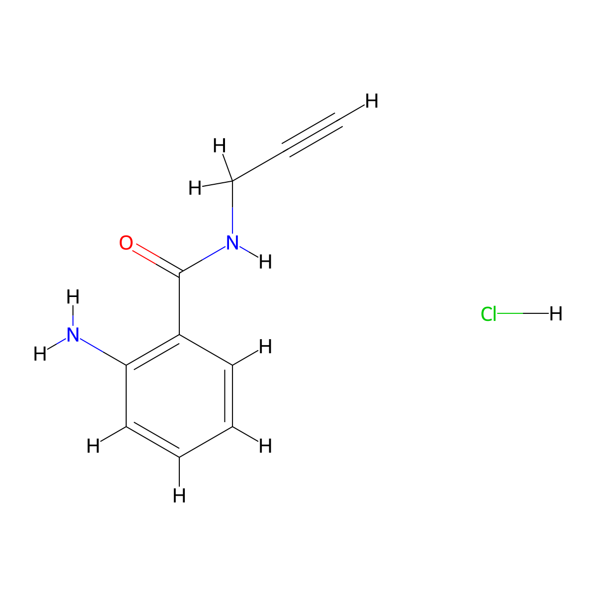 2-amino-N-(prop-2-yn-1-yl)benzamide hydrochloride molecular structure, CAS 1181457-73-7