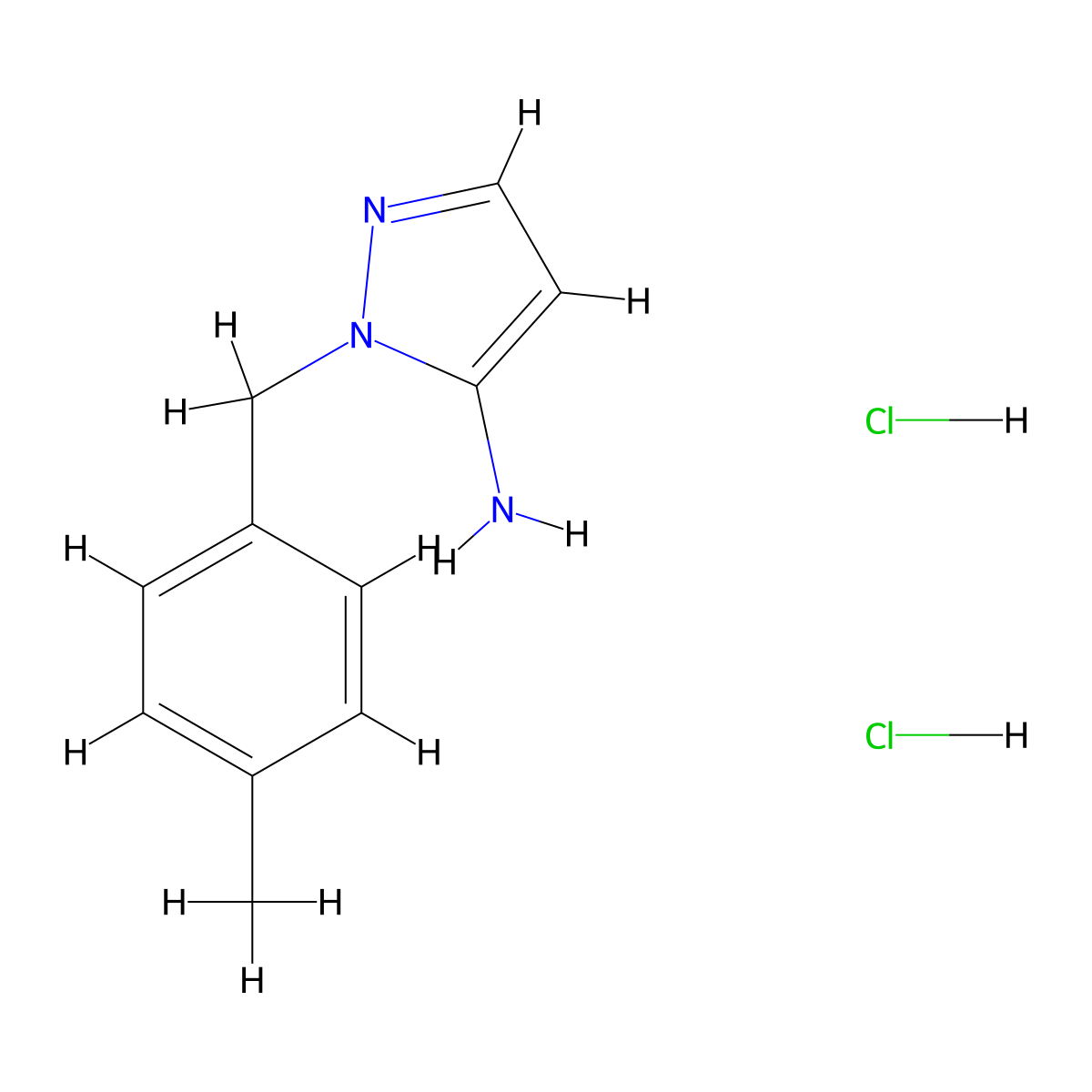 1-[(4-methylphenyl)methyl]-1H-pyrazol-5-amine dihydrochloride molecular structure, CAS 1181457-75-9