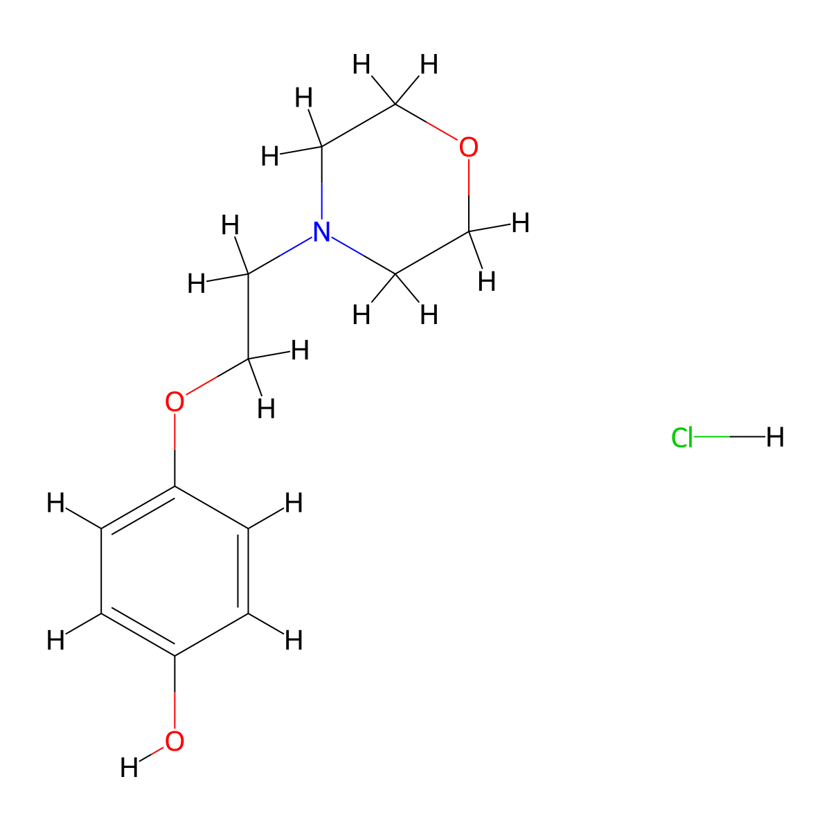 4-[2-(Morpholin-4-yl)ethoxy]phenol hydrochloride molecular structure, CAS 1181457-78-2