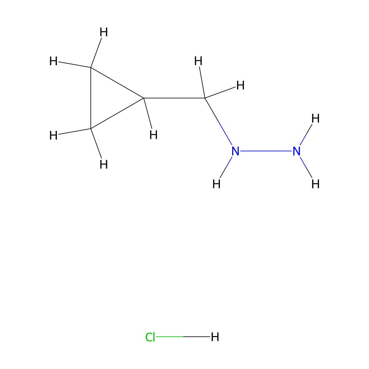 (Cyclopropylmethyl)hydrazine hydrochloride molecular structure, CAS 1181457-83-9