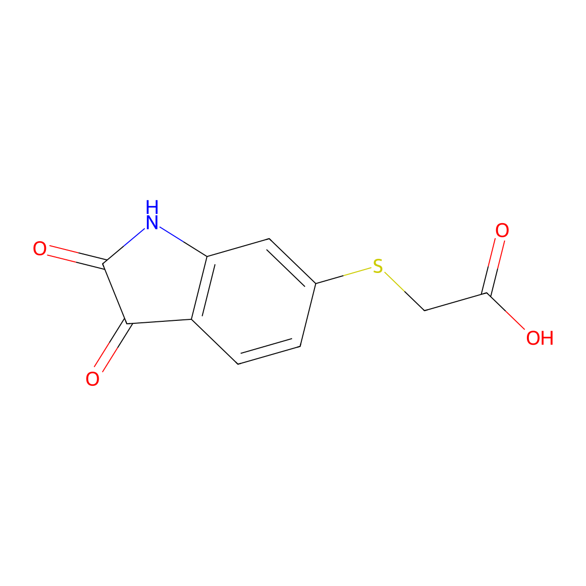 2-[(2,3-dioxo-2,3-dihydro-1H-indol-6-yl)sulfanyl]acetic acid molecular structure, CAS 1181457-85-1