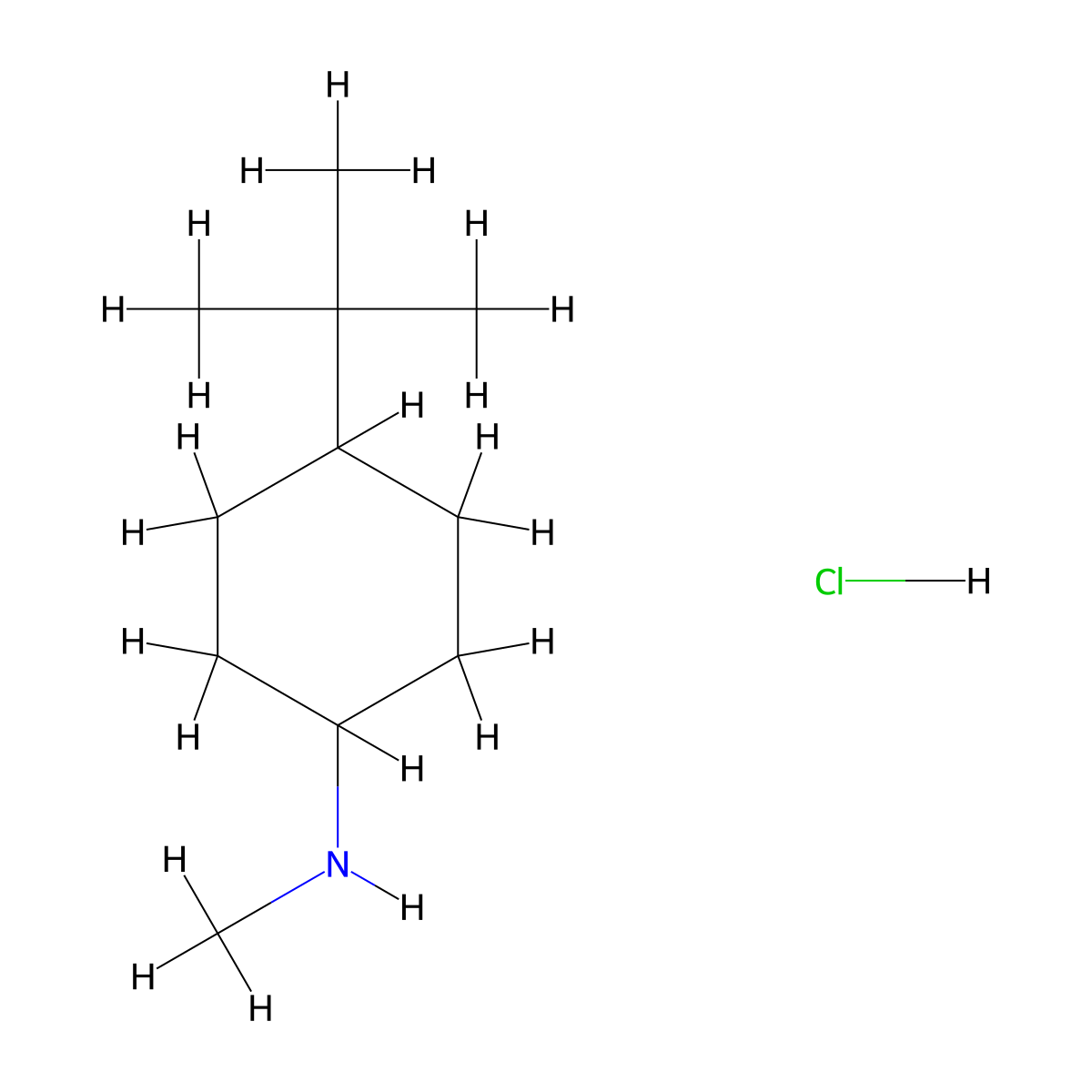 4-tert-butyl-N-methylcyclohexan-1-amine hydrochloride molecular structure, CAS 1181457-86-2