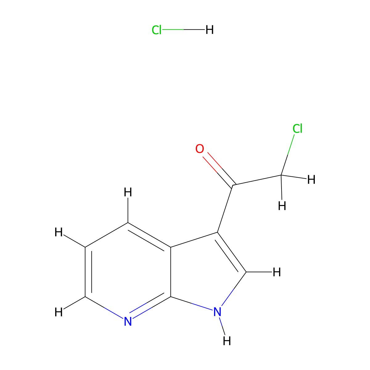 2-Chloro-1-(1H-pyrrolo[2,3-b]pyridin-3-yl)ethanone hydrochloride molecular structure, CAS 1181457-88-4
