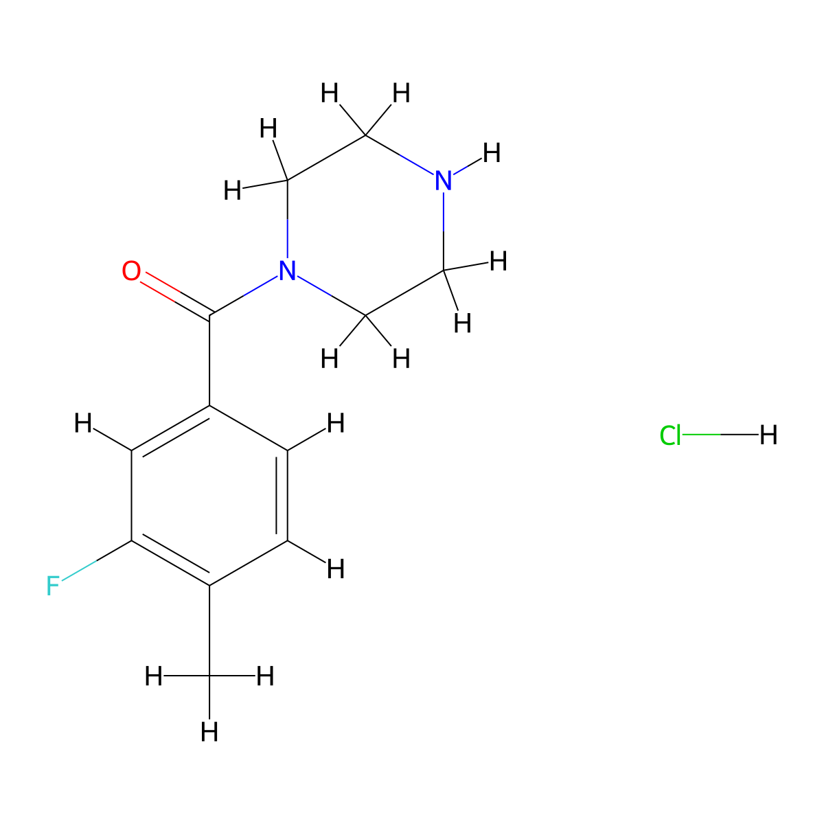 1-(3-Fluoro-4-methylbenzoyl)piperazine hydrochloride molecular structure, CAS 1181457-89-5