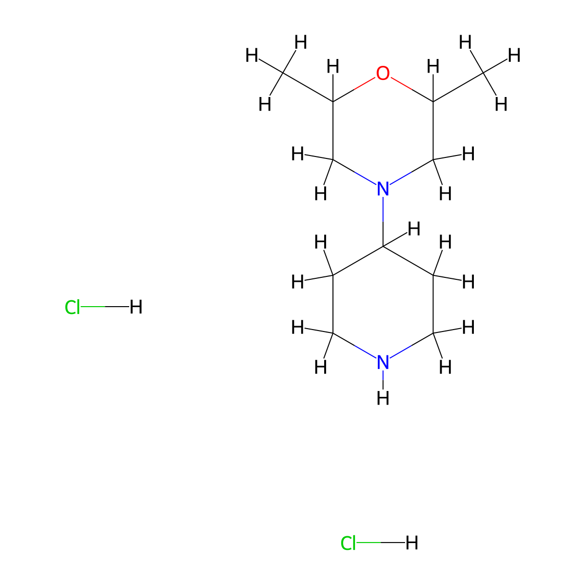 2,6-Dimethyl-4-(piperidin-4-yl)morpholine dihydrochloride molecular structure, CAS 1181457-91-9