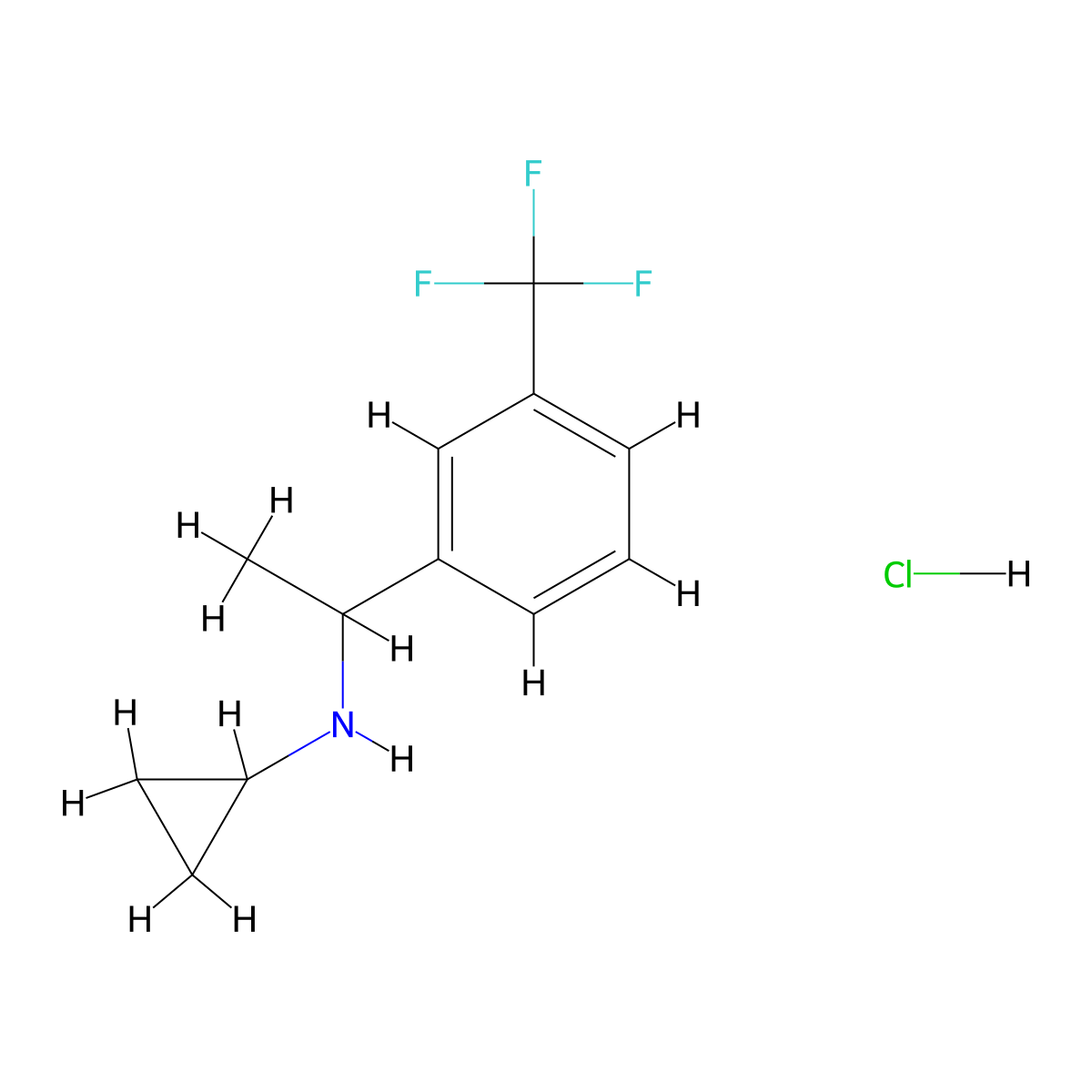 N-{1-[3-(trifluoromethyl)phenyl]ethyl}cyclopropanamine hydrochloride molecular structure, CAS 1181457-92-0