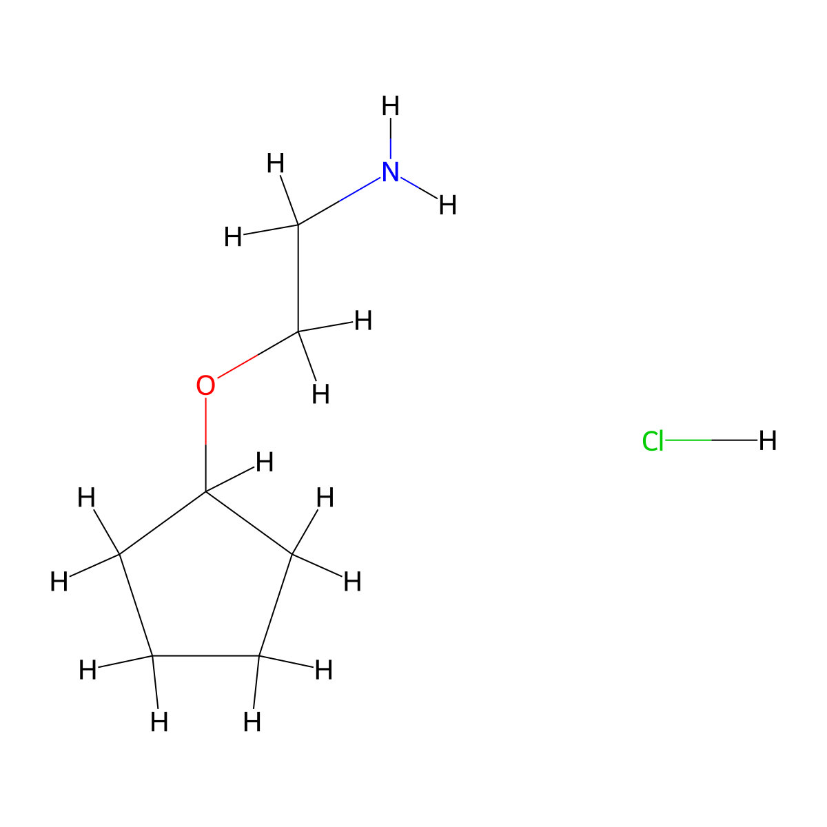 (2-Aminoethoxy)cyclopentane hydrochloride molecular structure, CAS 1181457-94-2