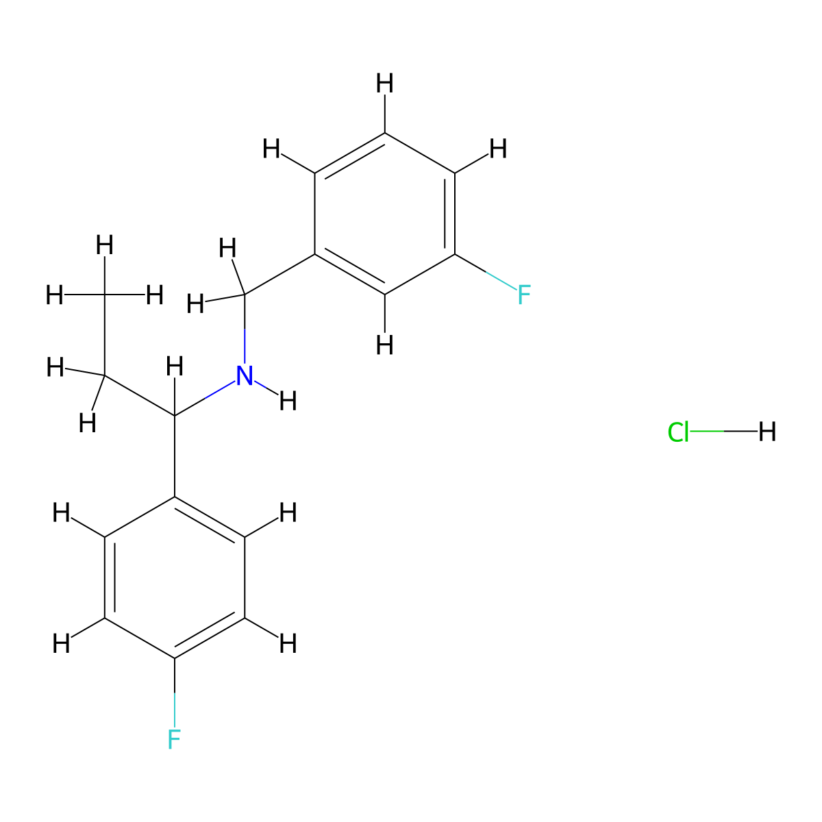 [(3-Fluorophenyl)methyl][1-(4-fluorophenyl)propyl]amine hydrochloride molecular structure, CAS 1181457-96-4