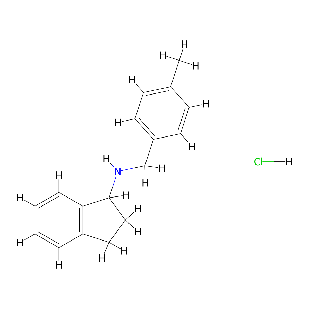 N-[(4-methylphenyl)methyl]-2,3-dihydro-1H-inden-1-amine hydrochloride molecular structure, CAS 1181457-97-5