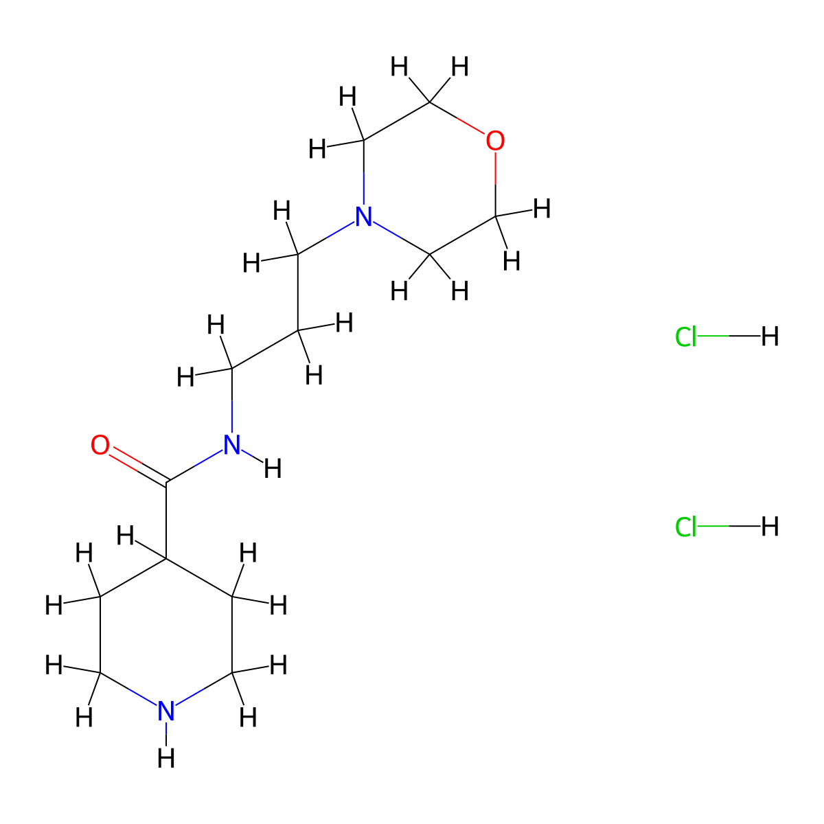 N-[3-(morpholin-4-yl)propyl]piperidine-4-carboxamide dihydrochloride molecular structure, CAS 1181457-98-6