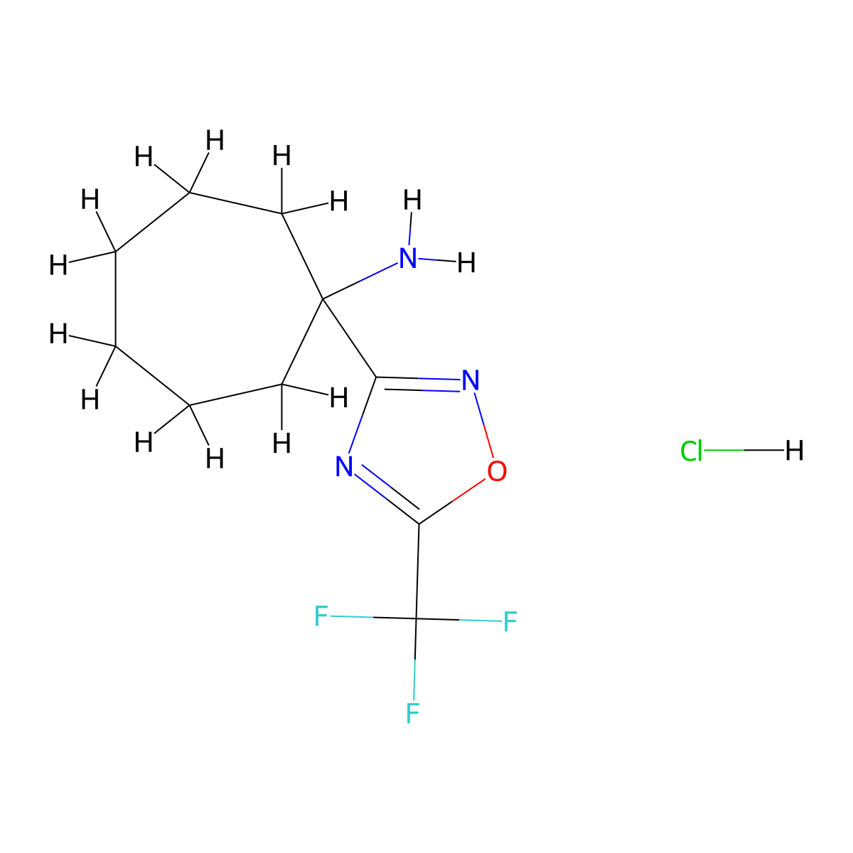 1-[5-(Trifluoromethyl)-1,2,4-oxadiazol-3-yl]cycloheptan-1-amine hydrochloride molecular structure, CAS 1181458-03-6