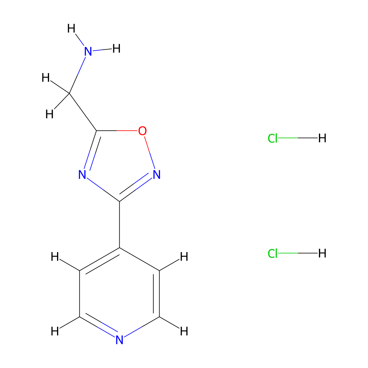 [3-(Pyridin-4-yl)-1,2,4-oxadiazol-5-yl]methanamine dihydrochloride molecular structure, CAS 1181458-05-8