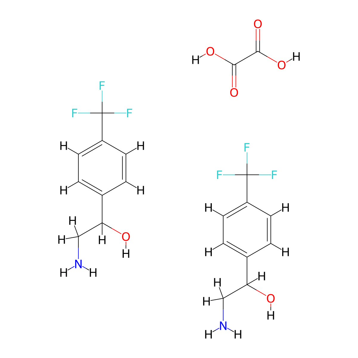 Bis(2-amino-1-[4-(trifluoromethyl)phenyl]ethan-1-ol), oxalic acid molecular structure, CAS 1181458-06-9