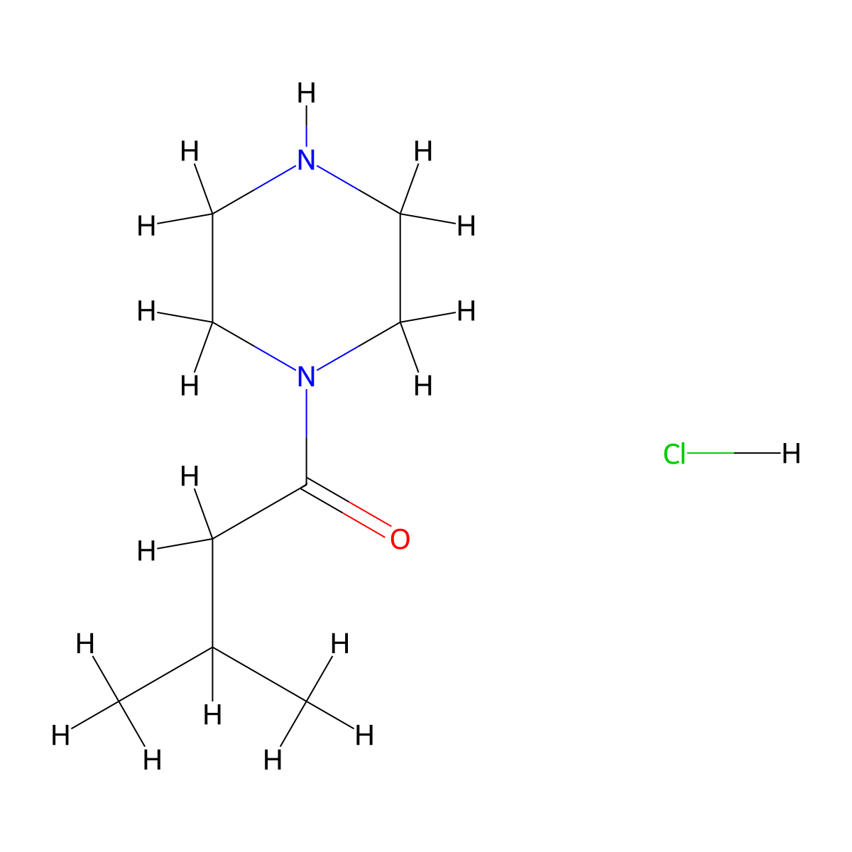 3-Methyl-1-(piperazin-1-yl)butan-1-one hydrochloride molecular structure, CAS 1181458-07-0