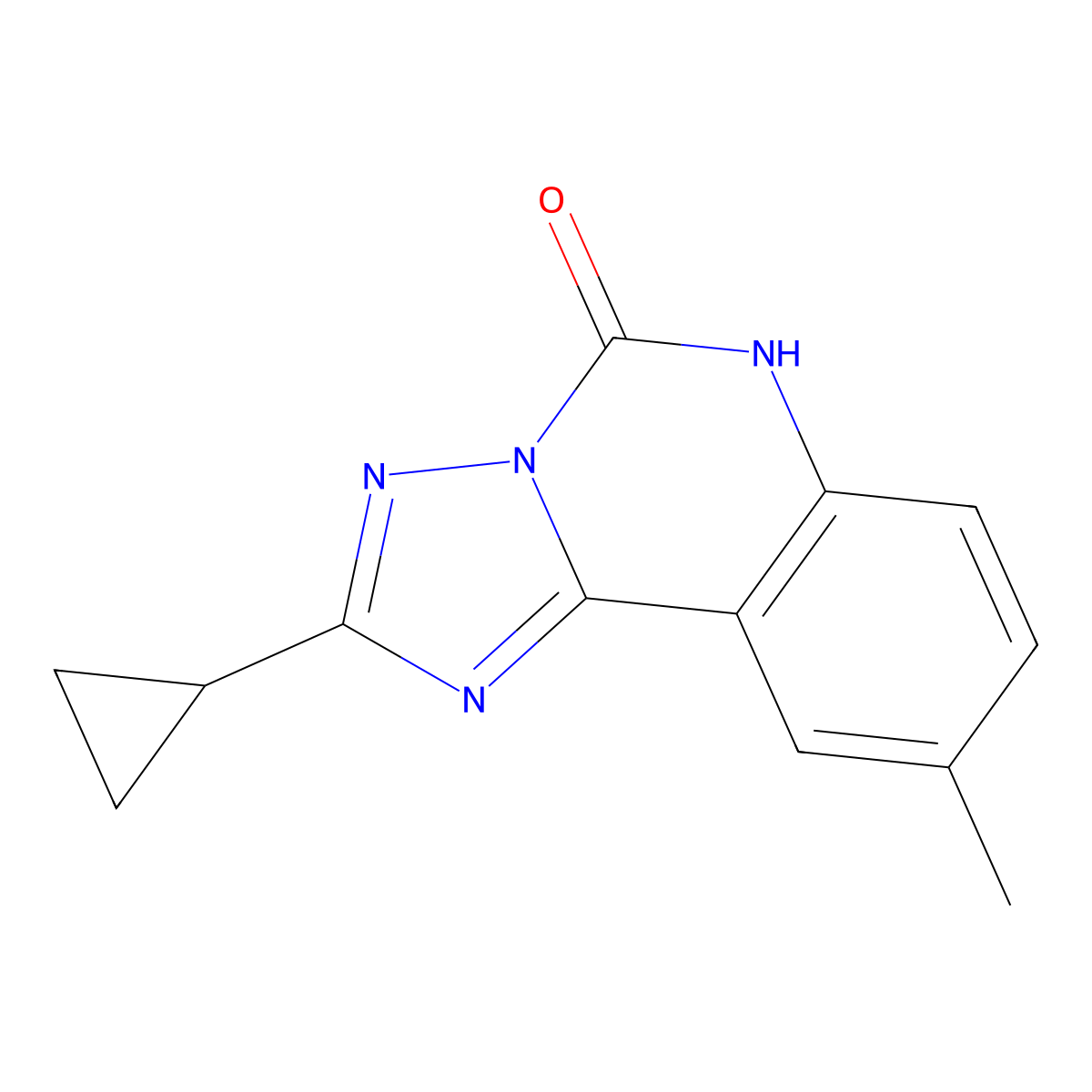 2-cyclopropyl-9-methyl-5H,6H-[1,2,4]triazolo[1,5-c]quinazolin-5-one molecular structure, CAS 1181458-12-7