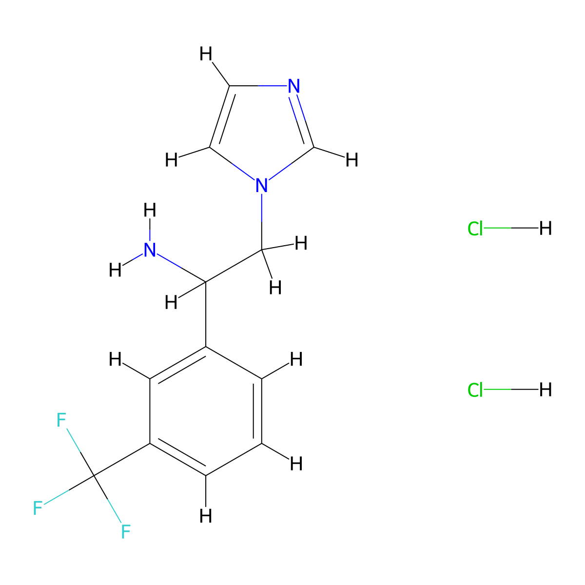 2-(1H-imidazol-1-yl)-1-[3-(trifluoromethyl)phenyl]ethan-1-amine dihydrochloride molecular structure, CAS 1181458-14-9