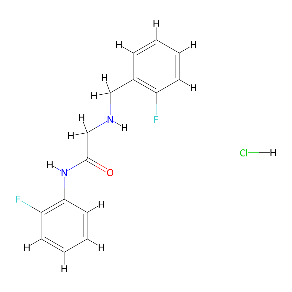 N-(2-fluorophenyl)-2-{[(2-fluorophenyl)methyl]amino}acetamide hydrochloride molecular structure, CAS 1181458-16-1