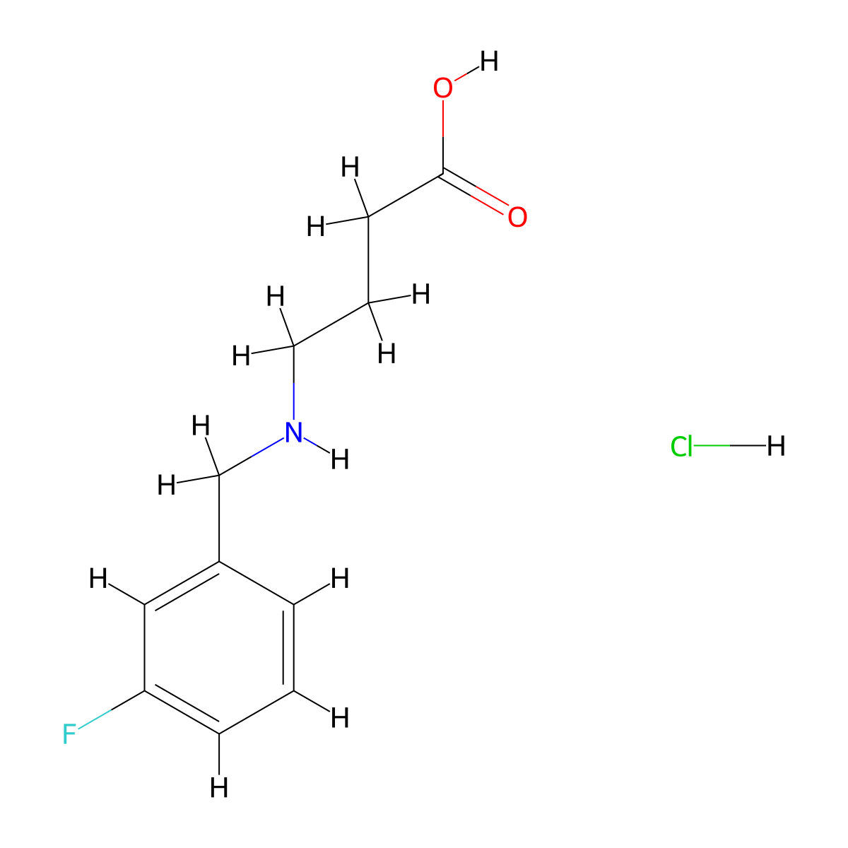 4-{[(3-Fluorophenyl)methyl]amino}butanoic acid hydrochloride molecular structure, CAS 1181458-22-9