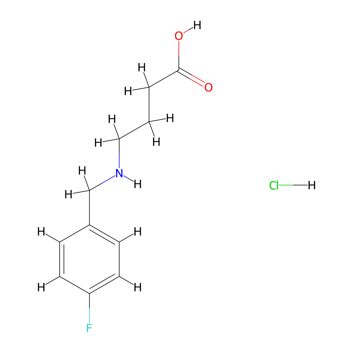 4-{[(4-Fluorophenyl)methyl]amino}butanoic acid hydrochloride molecular structure, CAS 1181458-25-2