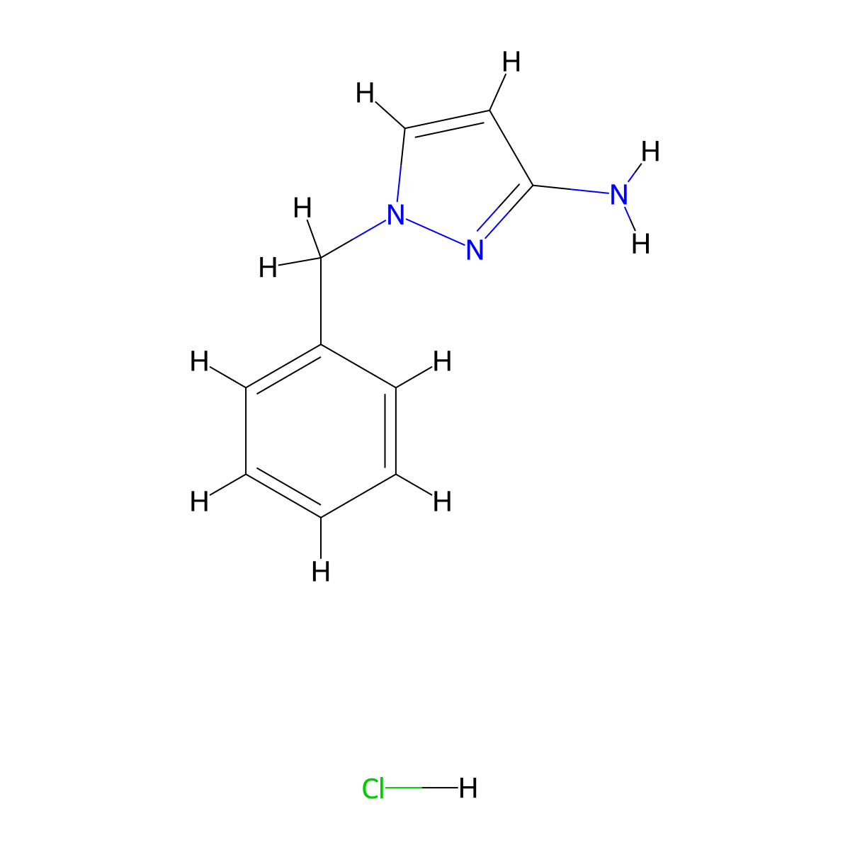 1-benzyl-1H-pyrazol-3-amine hydrochloride molecular structure, CAS 1181458-27-4