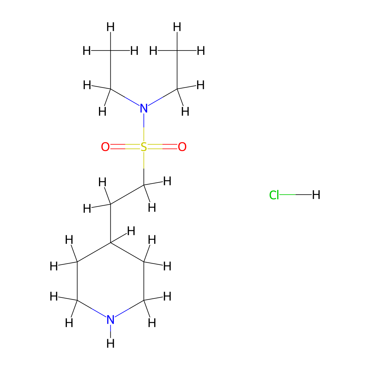 N,N-diethyl-2-(piperidin-4-yl)ethane-1-sulfonamide hydrochloride molecular structure, CAS 1181458-29-6