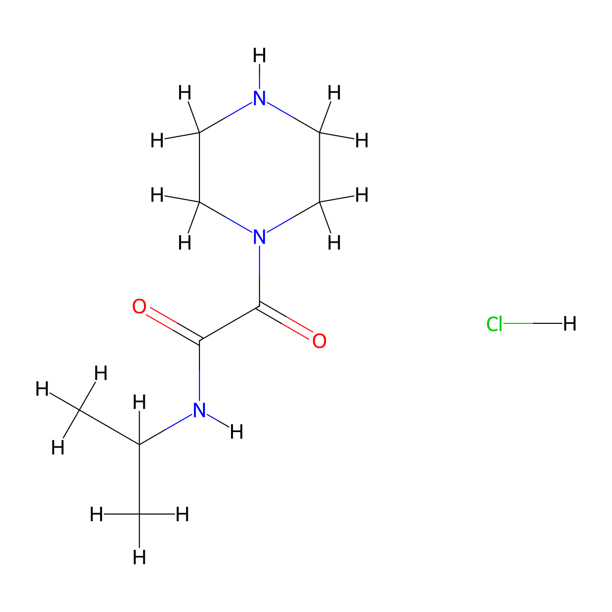 2-oxo-2-(piperazin-1-yl)-N-(propan-2-yl)acetamide hydrochloride molecular structure, CAS 1181458-30-9