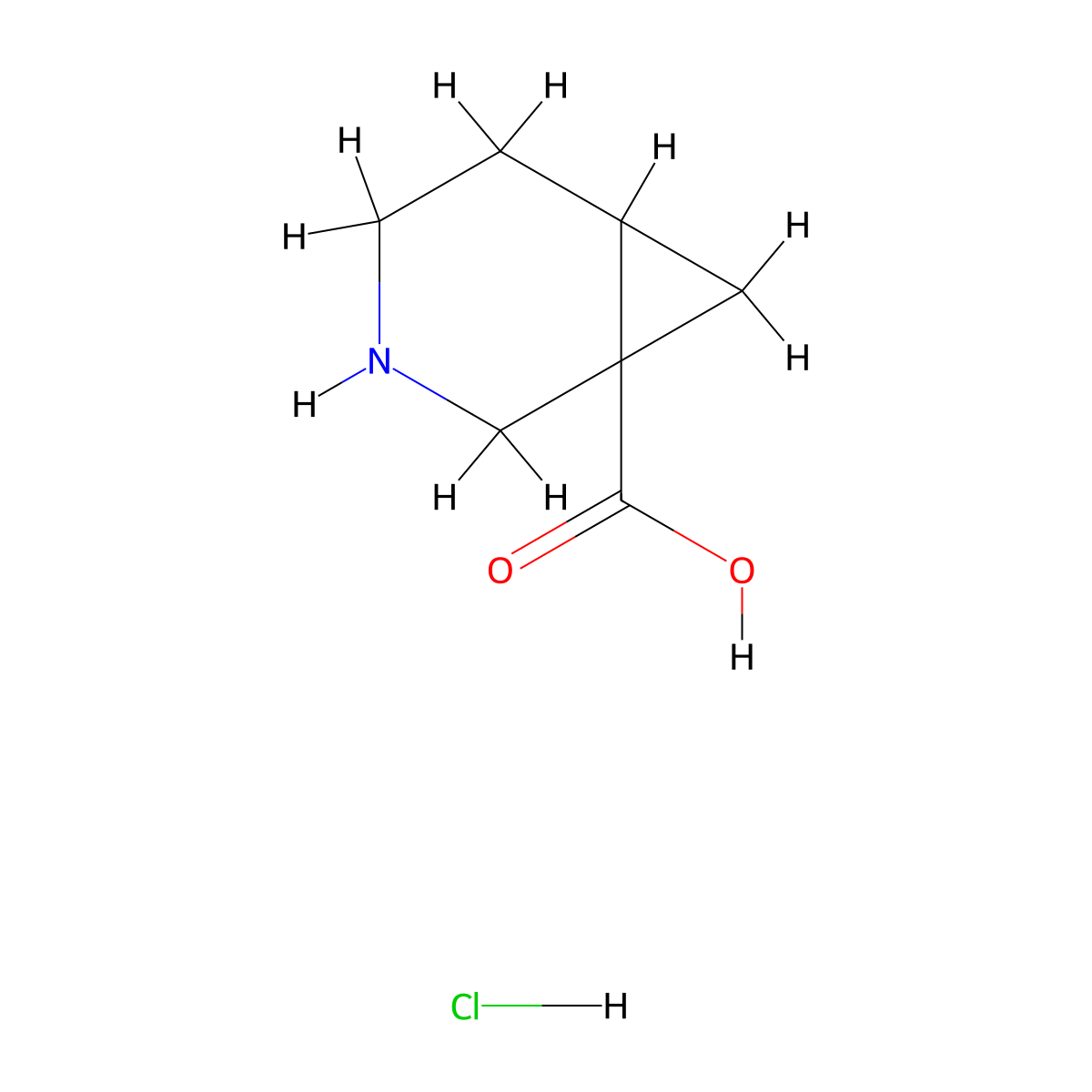 3-Azabicyclo[4.1.0]heptane-1-carboxylic acid hydrochloride molecular structure, CAS 1181458-31-0