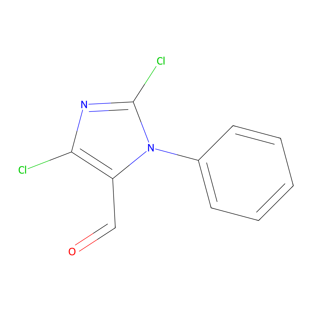 2,4-dichloro-1-phenyl-1H-imidazole-5-carbaldehyde molecular structure, CAS 1181458-32-1