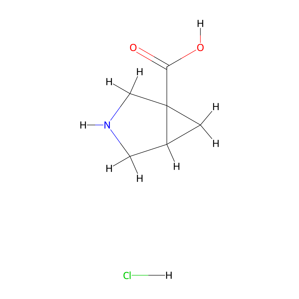 3-Azabicyclo[3.1.0]hexane-1-carboxylic acid hydrochloride molecular structure, CAS 1181458-33-2