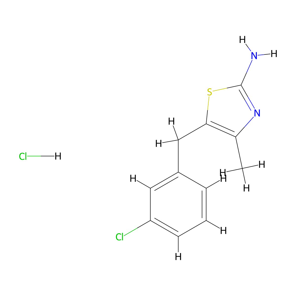 5-[(3-Chlorophenyl)methyl]-4-methyl-1,3-thiazol-2-amine hydrochloride molecular structure, CAS 1181458-35-4