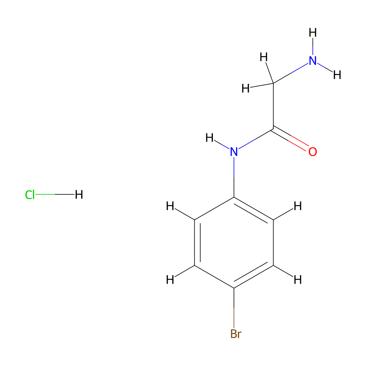 2-amino-N-(4-bromophenyl)acetamide hydrochloride molecular structure, CAS 1181458-36-5