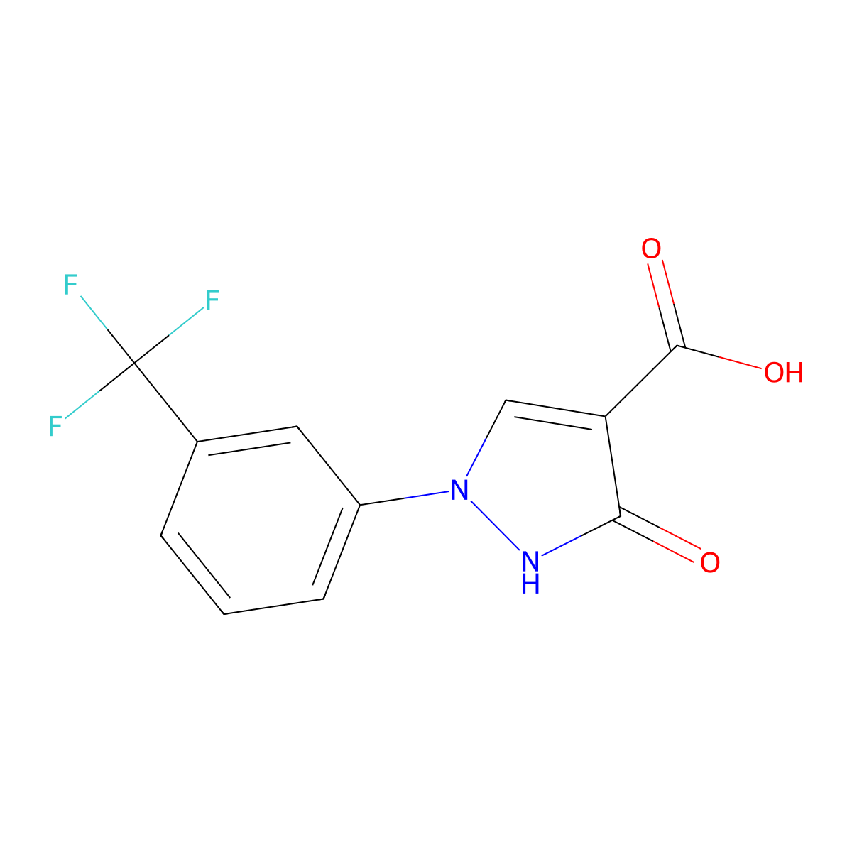 3-hydroxy-1-[3-(trifluoromethyl)phenyl]-1H-pyrazole-4-carboxylic acid molecular structure, CAS 1181458-37-6
