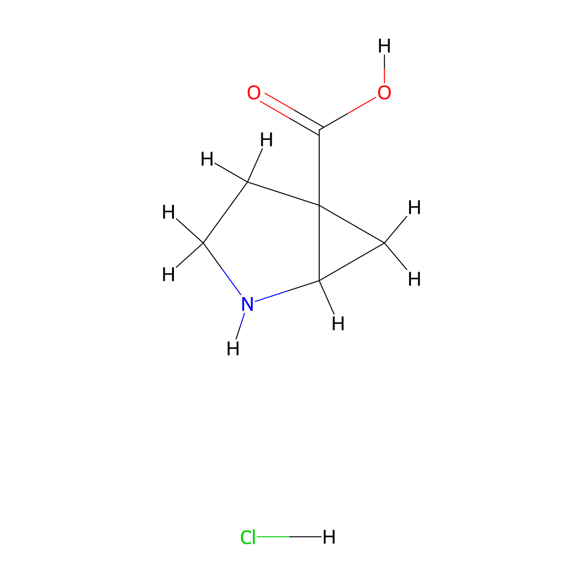 2-Azabicyclo[3.1.0]hexane-5-carboxylic acid hydrochloride molecular structure, CAS 1181458-38-7