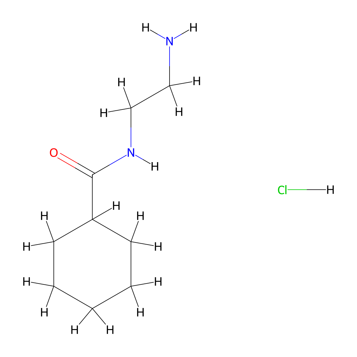 N-(2-aminoethyl)cyclohexanecarboxamide hydrochloride molecular structure, CAS 1181458-39-8