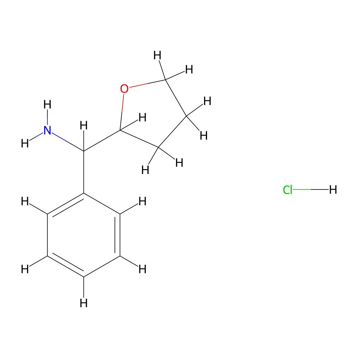 Oxolan-2-yl(phenyl)methanamine hydrochloride molecular structure, CAS 1181458-40-1