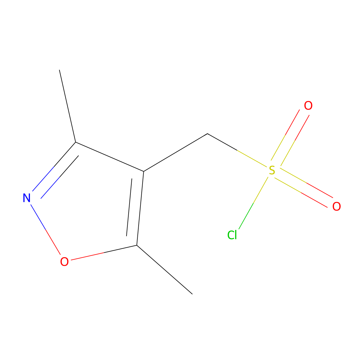 (3,5-Dimethylisoxazol-4-yl)methanesulfonyl chloride molecular structure, CAS 1181458-41-2