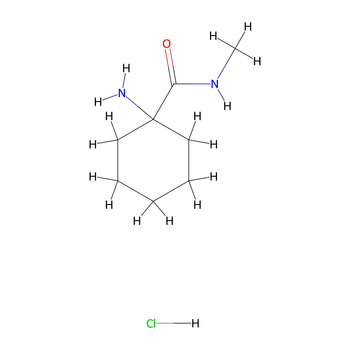 1-amino-N-methylcyclohexane-1-carboxamide hydrochloride molecular structure, CAS 1181458-43-4