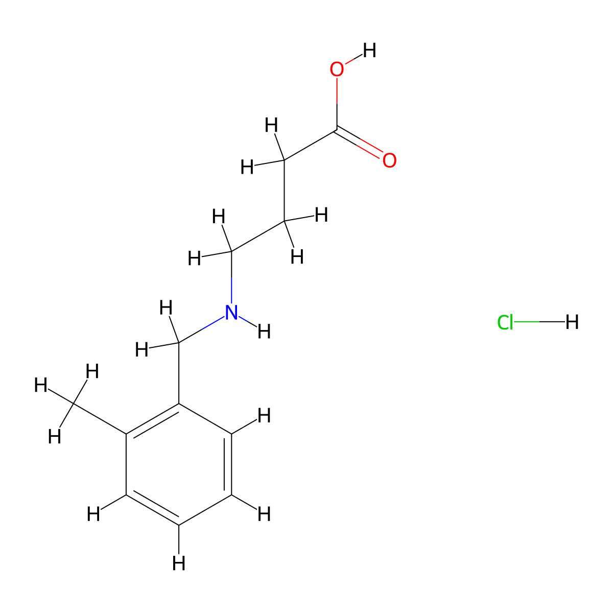 4-{[(2-Methylphenyl)methyl]amino}butanoic acid hydrochloride molecular structure, CAS 1181458-44-5