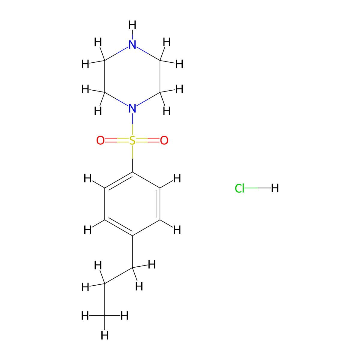 1-(4-Propylbenzenesulfonyl)piperazine hydrochloride molecular structure, CAS 1181458-47-8