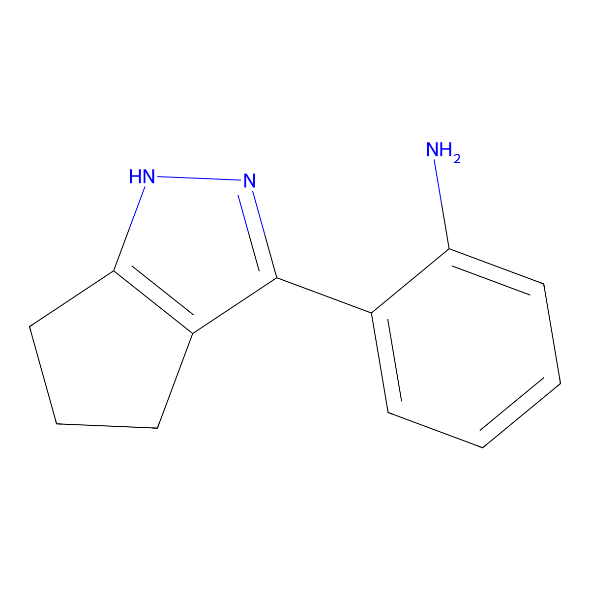 2-{2H,4H,5H,6H-cyclopenta[c]pyrazol-3-yl}aniline molecular structure, CAS 1181458-48-9