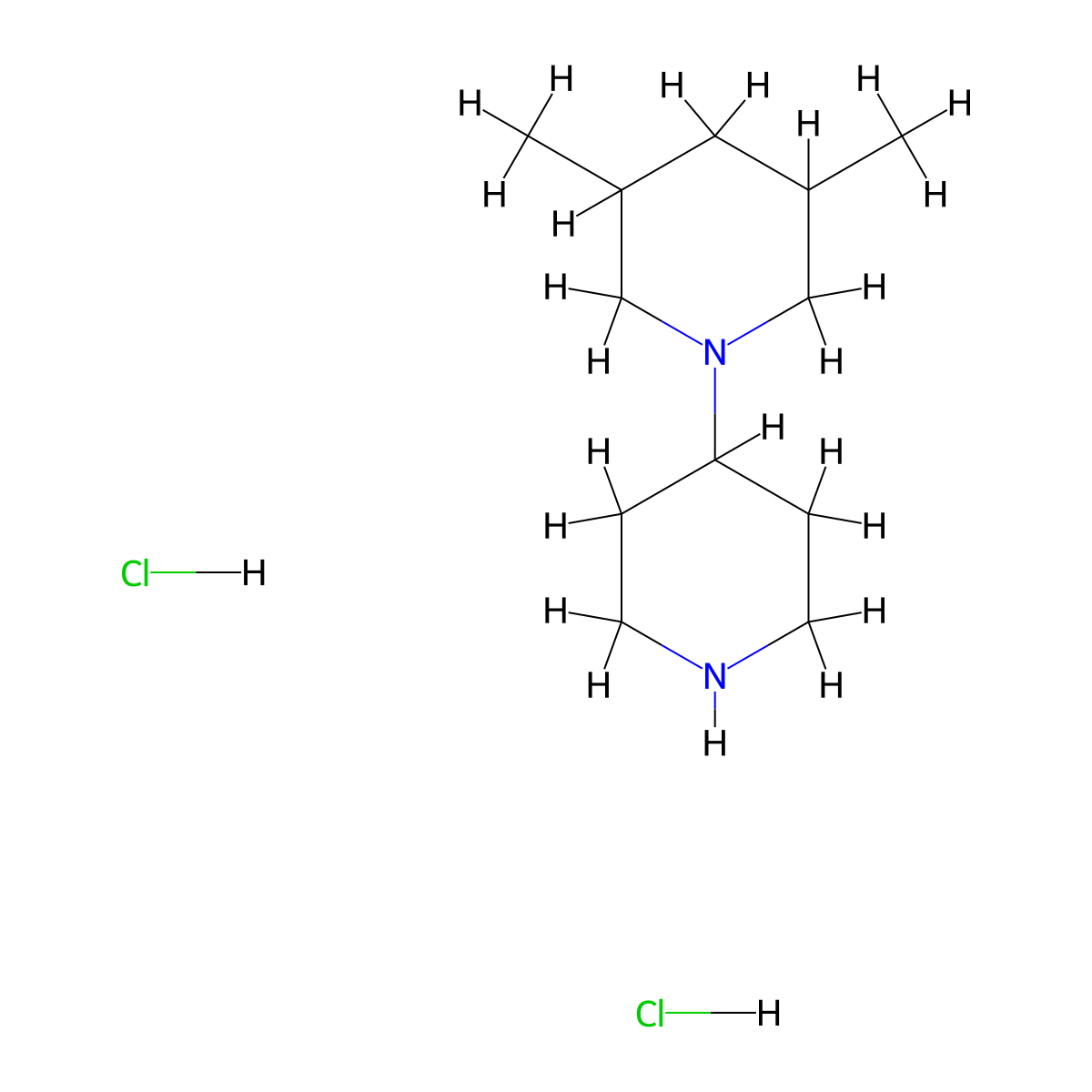 3,5-Dimethyl-1-(piperidin-4-yl)piperidine dihydrochloride molecular structure, CAS 1181458-51-4