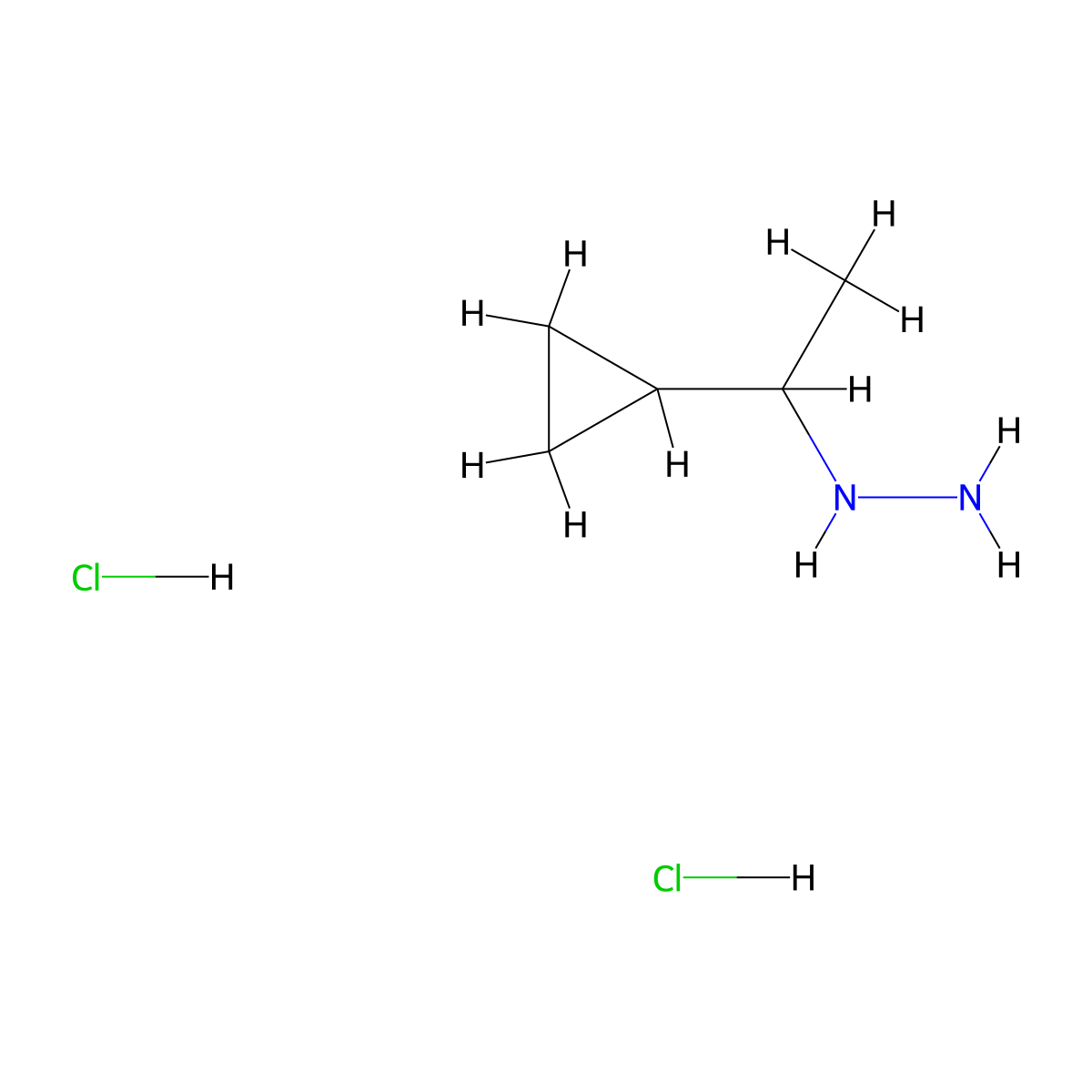 (1-Cyclopropylethyl)hydrazine dihydrochloride molecular structure, CAS 1181458-56-9