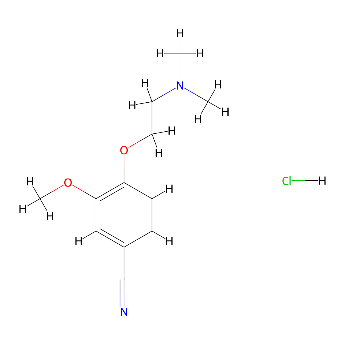 4-[2-(Dimethylamino)ethoxy]-3-methoxybenzonitrile hydrochloride molecular structure, CAS 1181458-59-2