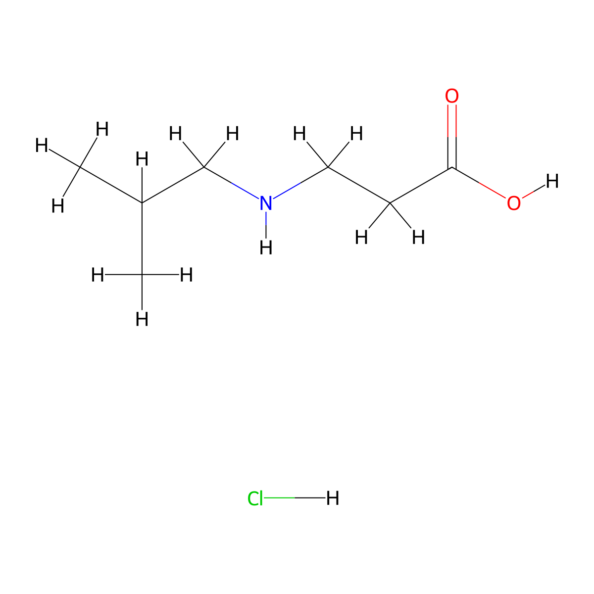 3-[(2-Methylpropyl)amino]propanoic acid hydrochloride molecular structure, CAS 1181458-60-5